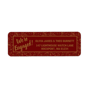 Wir sind Verlobte Burgund Red Gold Rücksendeadress