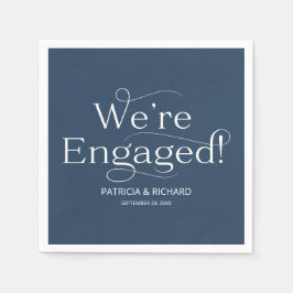 Wir sind Verlobte Engagement Party Blue Serviette