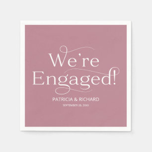 Wir sind Verlobte Engagement Party Dusty Pink Serviette