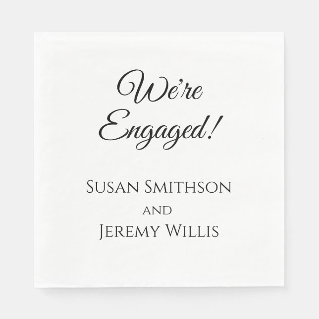 Wir sind Verlobte Engagement Party Napkins Tablewa Serviette (Vorderseite)