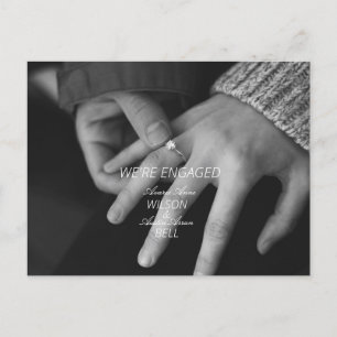 Wir sind Verlobte Foto Ankündigung Postkarte