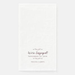 Wir sind Verlobte Hochzeit Verlobung Dinner Burgan Serviette