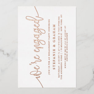 Wir sind Verlobte Rose Gold Foil Engagement Party Folieneinladung