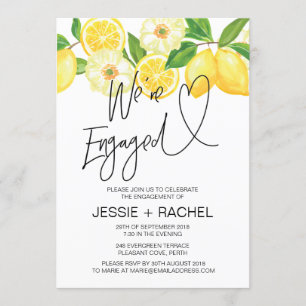 Wir sind Verlobte Summer Lemon Engagement Party Einladung