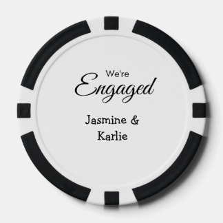 Wir sind verlobtes Paar Name romantisch stilvoll e Pokerchips