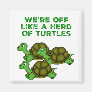 Wir sind wie eine Herde von Schildkröten abgeschni Magnet