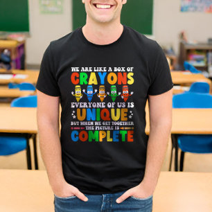 Wir sind wie eine Schachtel Crayons zurück zum Sch T-Shirt