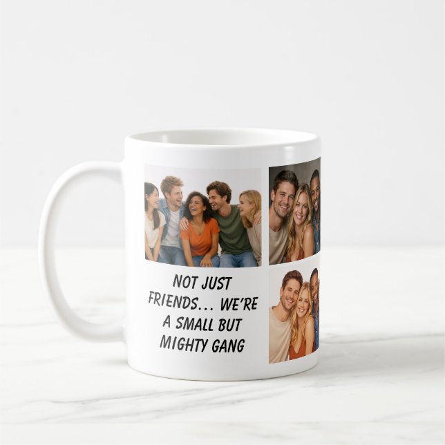 Wir sind wie eine wirklich kleine Gang | Lustige F Kaffeetasse (Links)