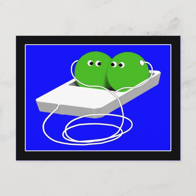 Wir sind wie zwei Erbsen in einem Pod Postkarte (Vorderseite)