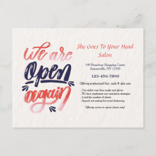 Wir sind wieder offen Postkarte