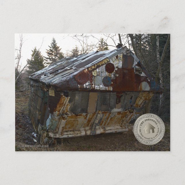 Wir sind zu einer neuen Zuhause übergegangen | Lan Ankündigungspostkarte (Vorderseite)