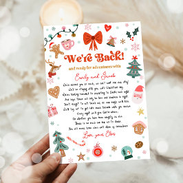 Wir sind zurück Elf Ankunft Rückkehr Weihnachtsbri Einladung