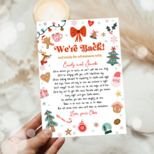 Wir sind zurück Elf Ankunft Rückkehr Weihnachtsbri Einladung