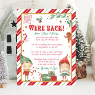 Wir sind zurück Elf Rückreise Weihnachtsbrief
