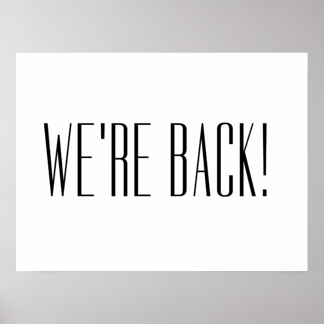Wir sind zurück in Weiß Poster (Vorne)