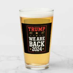 Wir sind zurück Trump USA-Flagge Wahl Gewinner 47. Glas