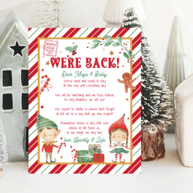 Wir sind zurück Weihnachtselfen Brief Poster (were back christmas elf, welcome back elf, elf, magical, festive, watercolor, merry christmas)