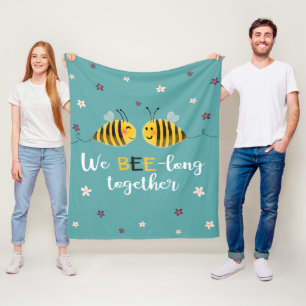 Wir sind zusammen mit Bienen und Blume Valentine Fleecedecke