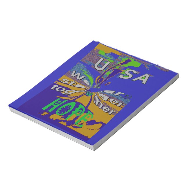 Wir sind zusammen stärker witzig USA Hope Patterns Notizblock (Rotiert)