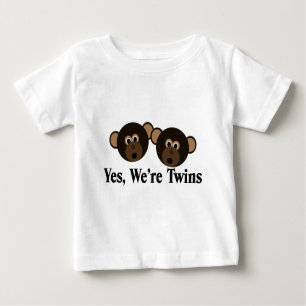 Wir sind Zwillinge 2 Jungen-Affen Baby T-shirt