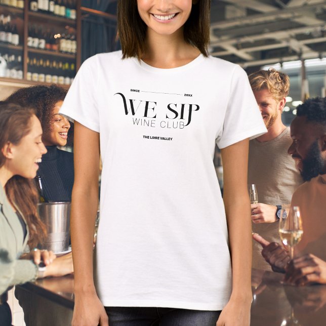 Wir Sip Wine Club Custom Wappen Mitglieder T - Shi T-Shirt (Von Creator hochgeladen)
