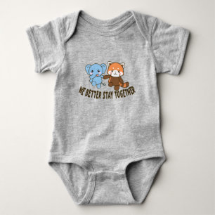 wir sollten besser zusammen, Redpanda und Elefant Baby Strampler