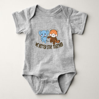 wir sollten besser zusammen, Redpanda und Elefant  Baby Strampler