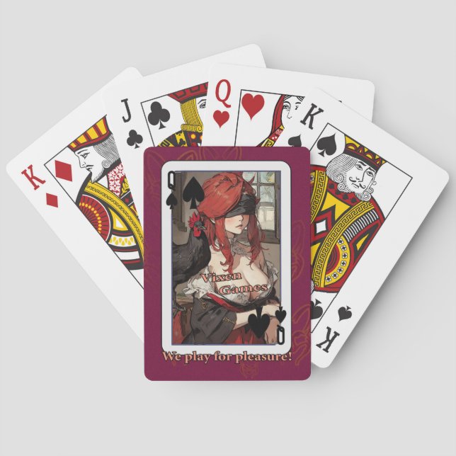 Wir spielen Vixenspiele für Vergnügungskarten Spielkarten (Rückseite)