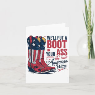 Wir stecken einen Stiefel in dein Western Cowgirl Karte