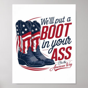 Wir stecken einen Stiefel in dein Western Cowgirl Poster