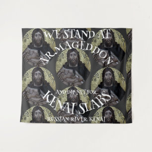 WIR STEHEN IN ARMAGEDDON UND DIP NET SALMON WANDTEPPICH