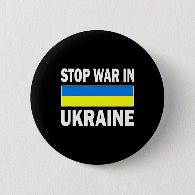 Wir stehen mit der freien Ukraine - Stopp dem Krie Button (Vorderseite)