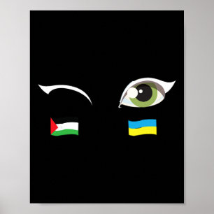 Wir stehen mit der Ukraine Palästina-Flagge Ukrain Poster