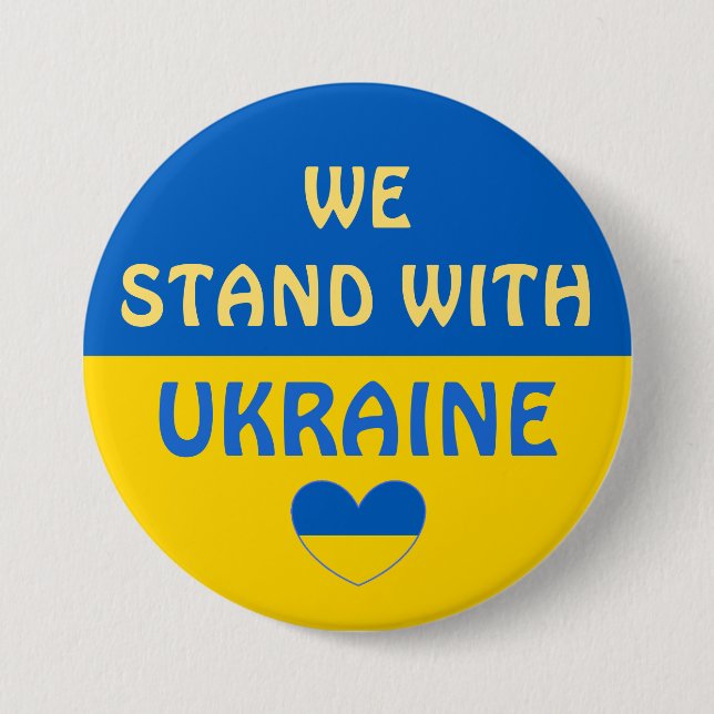 Wir stehen mit der Ukraine | Unterstützung anzeige Button (Vorderseite)