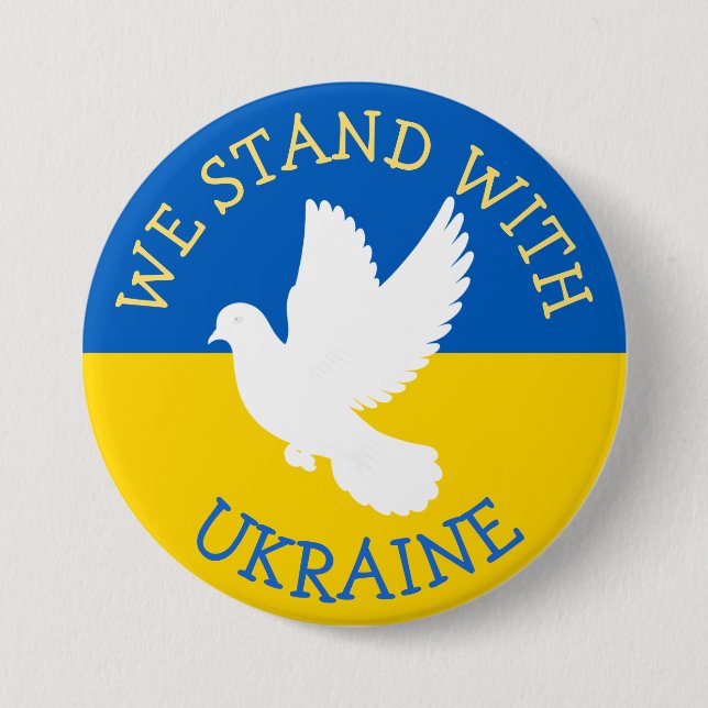 Wir stehen mit der Ukraine | Unterstützung anzeige Button (Vorderseite)