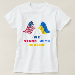 Wir stehen mit der Ukraine - US-Flagge - ukrainisc T-Shirt