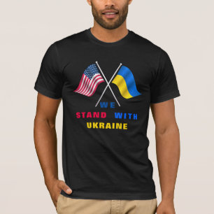 Wir stehen mit der Ukraine - US-Flagge - ukrainisc T-Shirt