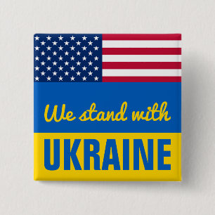 Wir stehen mit der Ukraine USA auf dem amerikanisc Button