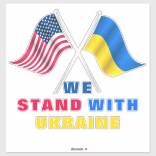 Wir stehen mit der ukrainischen Aufkleberfreiheit  Aufkleber