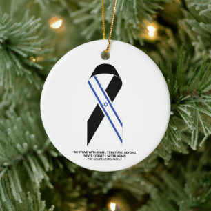 Wir stehen mit Israel Flagge schwarzen Band Zoll T Keramik Ornament