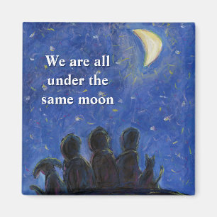 Wir stehen unter dem gleichen Moon Art Kühlschrank Magnet