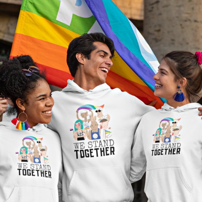 Wir stehen zusammen, um die Einheit der LGBTQ-Mens Hoodie (Von Creator hochgeladen)