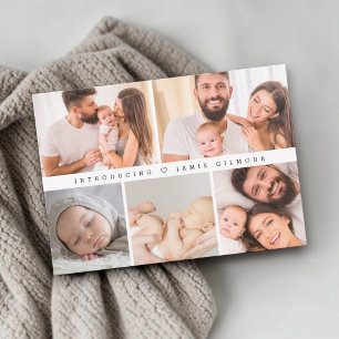 Wir stellen Baby-Foto-Collage Moderne Geburt vor  Dankeskarte