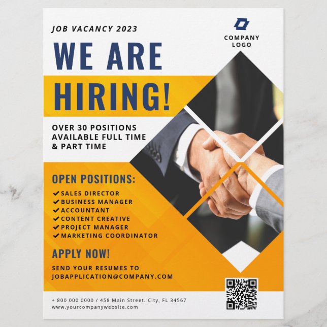 Wir stellen Business Company Foto QR Code ein Flyer (Vorne)