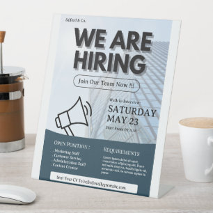 Wir stellen ein Flyer, Jobangebot, Einstellung Fly Sockelschild