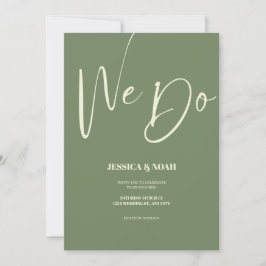 Wir stellen eine grüne Minimalistische Hochzeitsei Einladung