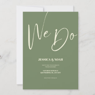 Wir stellen eine grüne Minimalistische Hochzeitsei Einladung