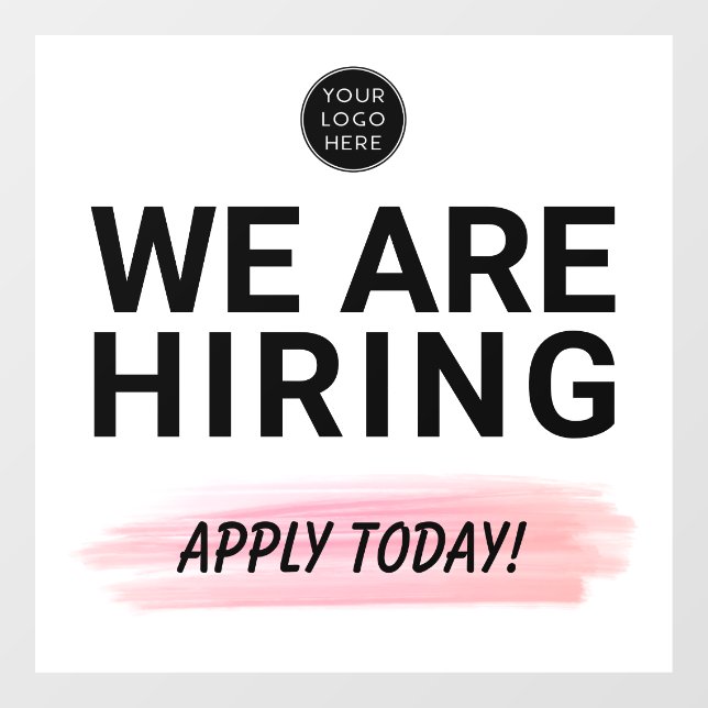 Wir stellen heute Unternehmen ein Fensteraufkleber (Blatt)