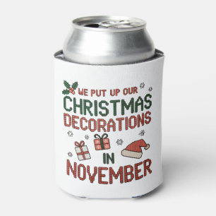 Wir stellen im November Weihnachtsdekorationen auf Dosenkühler