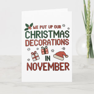 Wir stellen im November Weihnachtsdekorationen auf Karte